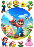 SUPER MARIO Torta Oblátka Postavy Kruh Cukor TLAČ A4 SUPER MARIO Torta Oblátka Postavy Kruh Cukor TLAČ A4