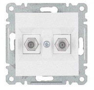 Hager Lumina WL3260 dvojitý konektor typu F Hager Lumina WL3260 dvojitý konektor typu F