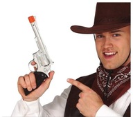 SUPER Strieborný kovbojský revolver 32cm 18893BZ Colt Pistol SUPER Strieborný kovbojský revolver 32cm 18893BZ Colt Pistol