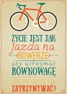 Život na plagáte je ako jazda na bicykli 50x70 cm