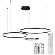 ČIERNA LED PRSTEŇOVÁ ZÁvesná LAMPA 80/60/40CM KRUHY ČIERNA LED PRSTEŇOVÁ ZÁvesná LAMPA 80/60/40CM KRUHY