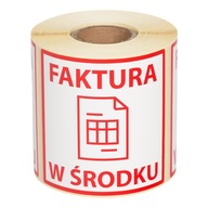 Nálepkové štítky Faktúra vnútorná červená 10x10cm