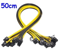 Kábel PCI-E GPU 6pin Male to 6 + 2pin Male Riser Cable