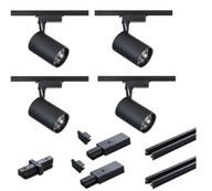 Sada LED osvetlenia dráhy 4 x 5W čierna