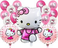 Sada balónov HELLO KITTY ružová mačička mačiatko narodeninový mix 15 ks Sada balónov HELLO KITTY ružová mačička mačiatko narodeninový mix 15 ks