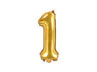 Fóliový balón Číslica \ '\' 1 \ '\', 35 cm, zlatý