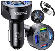 Výkon a rýchlosť: 4x USB PD QC 3.0 nabíjačka do auta + kábel ZDARMA Výkon a rýchlosť: 4x USB PD QC 3.0 nabíjačka do auta + kábel ZDARMA