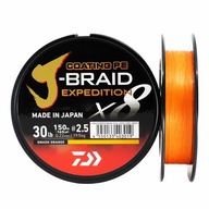 Daiwa J-Braid Expedition X8E 0,10 mm 150 m SMASH ORANŽ. Daiwa J-Braid Expedition X8E 0,10 mm 150 m SMASH ORANŽ.