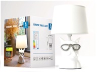 Nočná lampa Keramická základňa Biele tienidlo Nočná lampa Keramická základňa Biele tienidlo