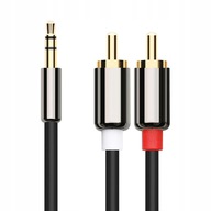 AUX kábel 3,5 mm Audio Mini Jack / 2x RCA cinch 1m
