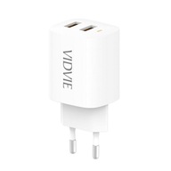 VIDVIE PLE250C 2,4A 2xUSB nástenná nabíjačka + kábel typu C (biely) VIDVIE PLE250C 2,4A 2xUSB nástenná nabíjačka + kábel typu C (biely)