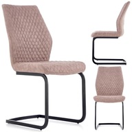 Moderná prešívaná kožená stolička K272 béžová