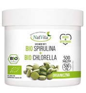 NatVita Bio Spirulina + Bio Chlorella 500mg 500 tabliet
