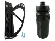 Cyklistická fľaša na vodu 600 ml + košík čierna súprava!