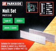 PARKSIDE sada klincov 14mm 15mm typ 47 3000ks PHETZ 3 B2 pre PHET 15 PARKSIDE sada klincov 14mm 15mm typ 47 3000ks PHETZ 3 B2 pre PHET 15