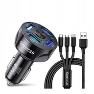 RÝCHLA NABÍJAČKA DO AUTO 7v1 QC 3.0 7A + KÁBL RÝCHLA NABÍJAČKA DO AUTO 7v1 QC 3.0 7A + KÁBL