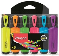 MAPED FLUO PEPS zvýrazňovač, mix farieb, 6 ks puzdro s príveskom 742557 MAPED FLUO PEPS zvýrazňovač, mix farieb, 6 ks puzdro s príveskom 742557