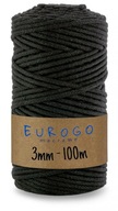 Spletená struna PRE MACRAME ČIERNA 100m 3mm Spletená struna PRE MACRAME ČIERNA 100m 3mm