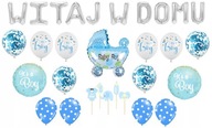Baby Shower Boy Balloons Set Nápis Vitajte doma Baby Shower Boy Balloons Set Nápis Vitajte doma