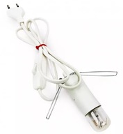 Kábel so žiarovkou na soľnú lampu závit E14, kábel 1,5 m, biely vypínač
