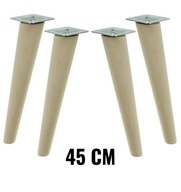 4 x skosené bukové nohy 45 cm s montážnou doskou 4 x skosené bukové nohy 45 cm s montážnou doskou