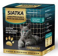 SET BALKÓNOVÁ SIEŤ 5x3m S DRÔTOM PREMIUM MAČKA BEZ VŔTANÍ