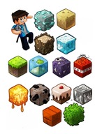 Potlač cukrovej pasty na tortu MINECRAFT postavičky w3 Potlač cukrovej pasty na tortu MINECRAFT postavičky w3