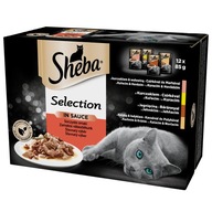 SHEBA Selection mokré krmivo pre mačky šťavnaté príchute v omáčke 12x85 g