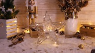 LED vianočná hviezda na zlatom kovovom stole 2xAA