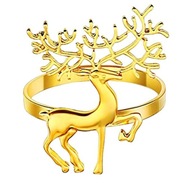 Zlatý prsteň na obrúsky Vianočný prsteň Rudolph