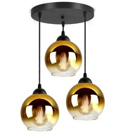 Závesná lampa Luster Tri sklenené zlaté LED gule Závesná lampa Luster Tri sklenené zlaté LED gule