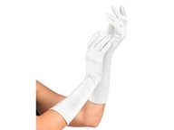 Biele karnevalové rukavice, 40 cm