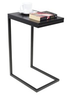 Priemyselný konferenčný stolík do obývačky, čierny kov + doska MiniPearl