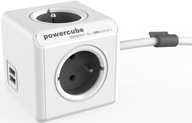 PowerCube Extended sivá, kábel 1,5 m, 4 zásuvky