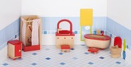 Kúpeľňový nábytok do domčeka pre bábiky, 7 kusov. Goki