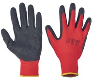 Červené a čierne latexové záhradné stavebné rukavice, 12 párov, 10 Červené a čierne latexové záhradné stavebné rukavice, 12 párov, 10