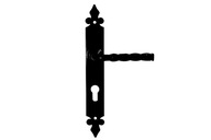 Kľučka na dvere LILIA, čierna, dlhý tanier, 90 vložka