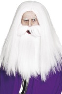 Čarodejnícka parochňa Šedá biela brada Čarodejnícky SET Čarodejnícka parochňa Šedá biela brada Čarodejnícky SET