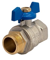 GUĽOVÝ VENTIL 3/4" GW x M, PONIKNUTÁ MOSADZ, MODRÁ MOTÝLIKOVÁ RÚČKA GUĽOVÝ VENTIL 3/4" GW x M, PONIKNUTÁ MOSADZ, MODRÁ MOTÝLIKOVÁ RÚČKA
