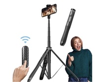 Hliníková Selfie tyč 130 cm ATUMTEK trojnohá - šedá
