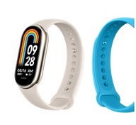 Xiaomi Mi Band 8 béžové smart hodinky + modrý gumený remienok Originál Xiaomi