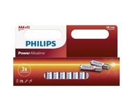 Philips Power Alkaline AAA batérie LR03 AM4 24A MN2400 12 kusov Philips Power Alkaline AAA batérie LR03 AM4 24A MN2400 12 kusov