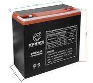 Moretti (Gel) batéria 20Ah 6-DZM-20 12V pre kolobežku