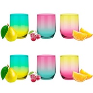 SADA 6 FAREBNÝCH POHÁROV 300 ml, NÁPOJE, ŠŤAVY SADA 6 FAREBNÝCH POHÁROV 300 ml, NÁPOJE, ŠŤAVY