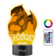 Pokemon Charizard 3D LED nočná lampa s menom Pokemon Charizard 3D LED nočná lampa s menom