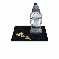 SKLENENÝ STOJAN NA SVIEČKU 25x25cm 492e + nápis SKLENENÝ STOJAN NA SVIEČKU 25x25cm 492e + nápis