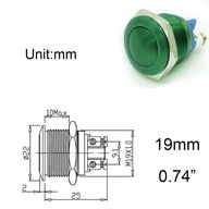 Zelené tlačidlo 19 mm (0,74 palca) mm kovové Zelené tlačidlo 19 mm (0,74 palca) mm kovové