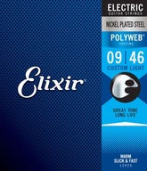 Struny pre elektrickú gitaru Elixir POLYWEB 9-46 Struny pre elektrickú gitaru Elixir POLYWEB 9-46