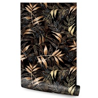 Gold LEAVES Tapeta Black Glamour Background for Living Room Gold LEAVES Tapeta Black Glamour Background for Living Room
