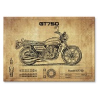 Darčekový kovový plagát Suzuki GT750 L Darčekový kovový plagát Suzuki GT750 L